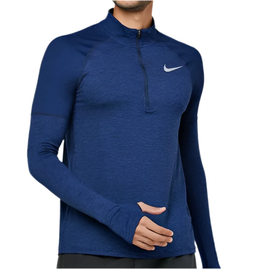 NIKE - BLUE ELEMENT HALF ZIP RUNNING TOP